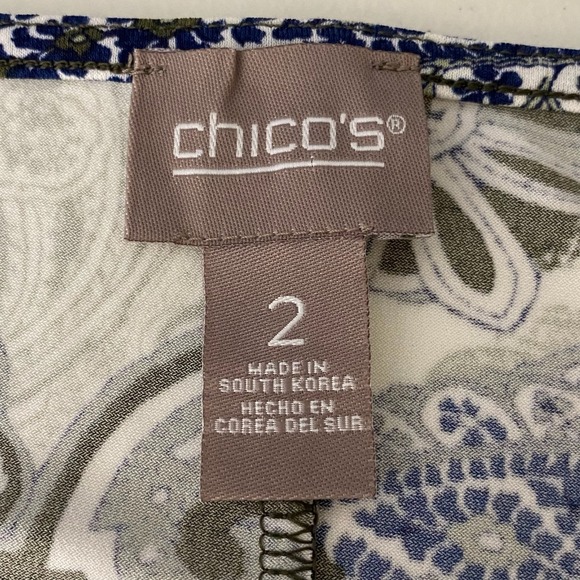 Chicos Maxi Dress Womens Size 2/L Fresh Paisley Boatneck Grape Leaf Stretch - Picture 7 of 16